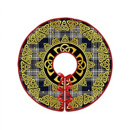 ScotsTee Shop Scottish Napier Modern Clan Crest Tartan Christmas Tree Skirt Golden Celtic Heritage