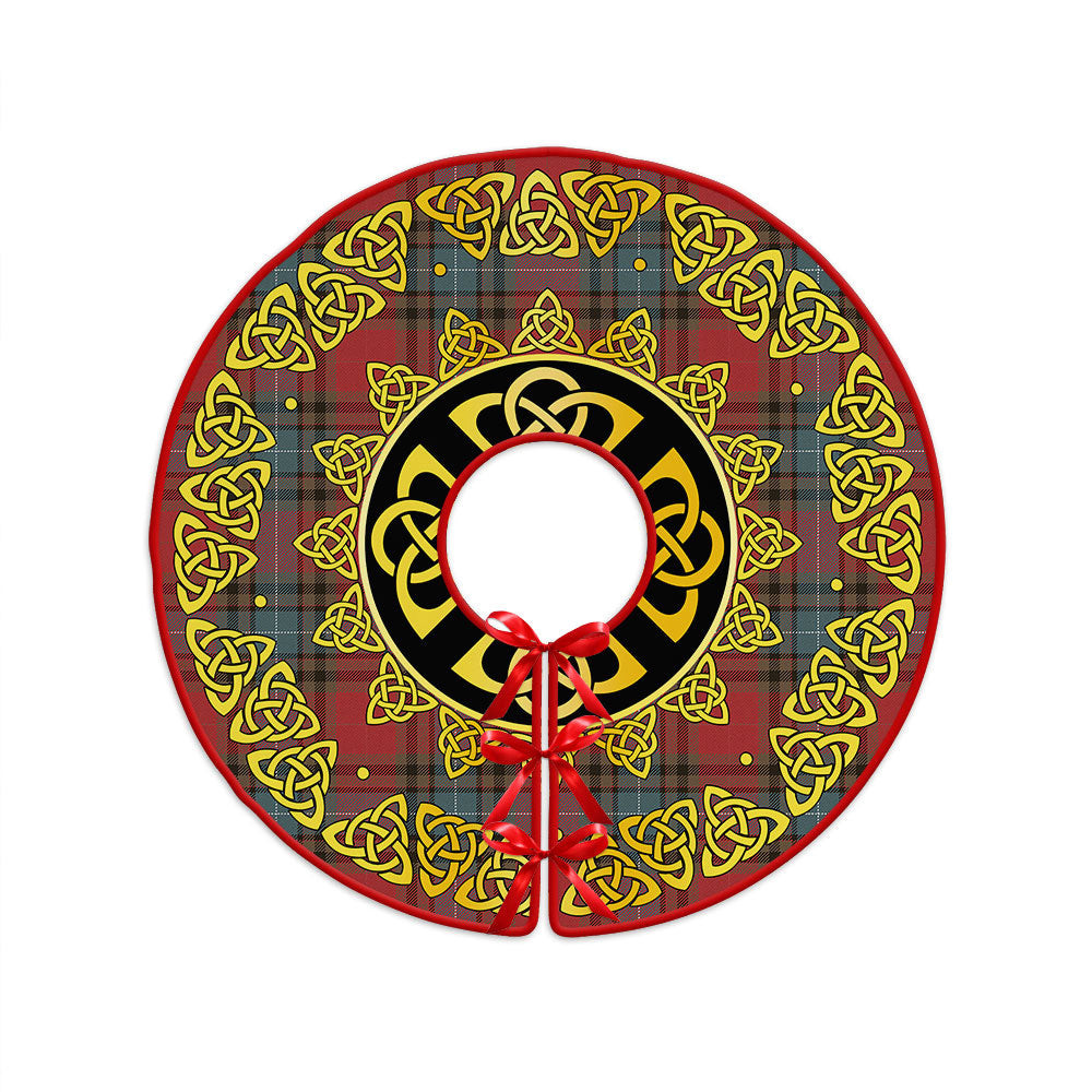 ScotsTee Shop Scottish Manson Weathered Clan Crest Tartan Christmas Tree Skirt Golden Celtic Heritage