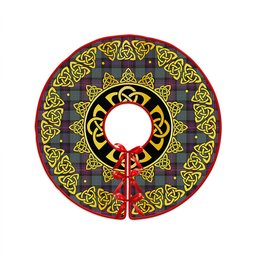 ScotsTee Shop Scottish Rankin (Dalgliesh) Weathered Clan Crest Tartan Christmas Tree Skirt Golden Celtic Heritage