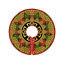 ScotsTee Shop Scottish Nisbet (Nisbit) Ancient Clan Crest Tartan Christmas Tree Skirt Golden Celtic Heritage