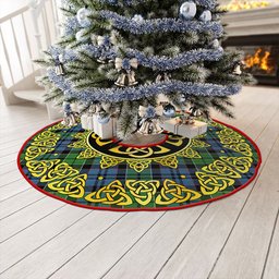 ScotsTee Shop Scottish MacIsaac Modern Clan Crest Tartan Christmas Tree Skirt Golden Celtic Heritage