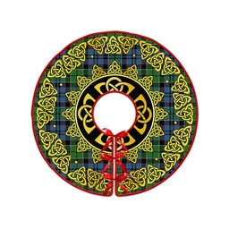 ScotsTee Shop Scottish MacIsaac Modern Clan Crest Tartan Christmas Tree Skirt Golden Celtic Heritage