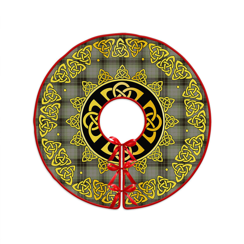 ScotsTee Shop Scottish MacIver Weathered Clan Crest Tartan Christmas Tree Skirt Golden Celtic Heritage