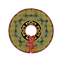 ScotsTee Shop Scottish MacIver Weathered Clan Crest Tartan Christmas Tree Skirt Golden Celtic Heritage
