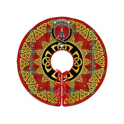 ScotsTee Shop Scottish Morrison Modern Clan Crest Tartan Christmas Tree Skirt Golden Celtic Heritage