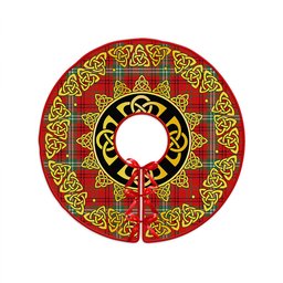ScotsTee Shop Scottish Morrison Modern Clan Crest Tartan Christmas Tree Skirt Golden Celtic Heritage