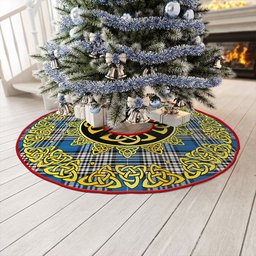 ScotsTee Shop Scottish Napier Ancient Clan Crest Tartan Christmas Tree Skirt Golden Celtic Heritage