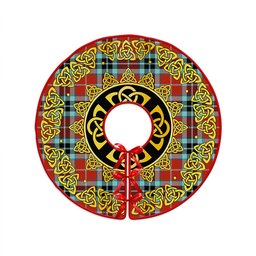 ScotsTee Shop Scottish MacTavish Weathered Clan Crest Tartan Christmas Tree Skirt Golden Celtic Heritage