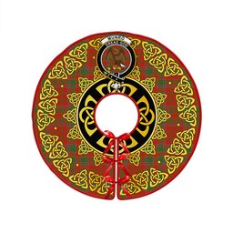 ScotsTee Shop Scottish Munro (Logan) Ancient Clan Crest Tartan Christmas Tree Skirt Golden Celtic Heritage