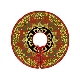 ScotsTee Shop Scottish Munro (Logan) Ancient Clan Crest Tartan Christmas Tree Skirt Golden Celtic Heritage
