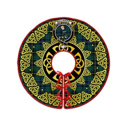 ScotsTee Shop Scottish MacInnes Modern Clan Crest Tartan Christmas Tree Skirt Golden Celtic Heritage