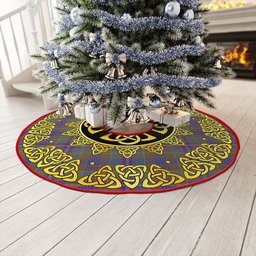 ScotsTee Shop Scottish Pitcairn Hunting Weathered Clan Crest Tartan Christmas Tree Skirt Golden Celtic Heritage