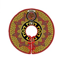 ScotsTee Shop Scottish Munro Weathered Clan Crest Tartan Christmas Tree Skirt Golden Celtic Heritage