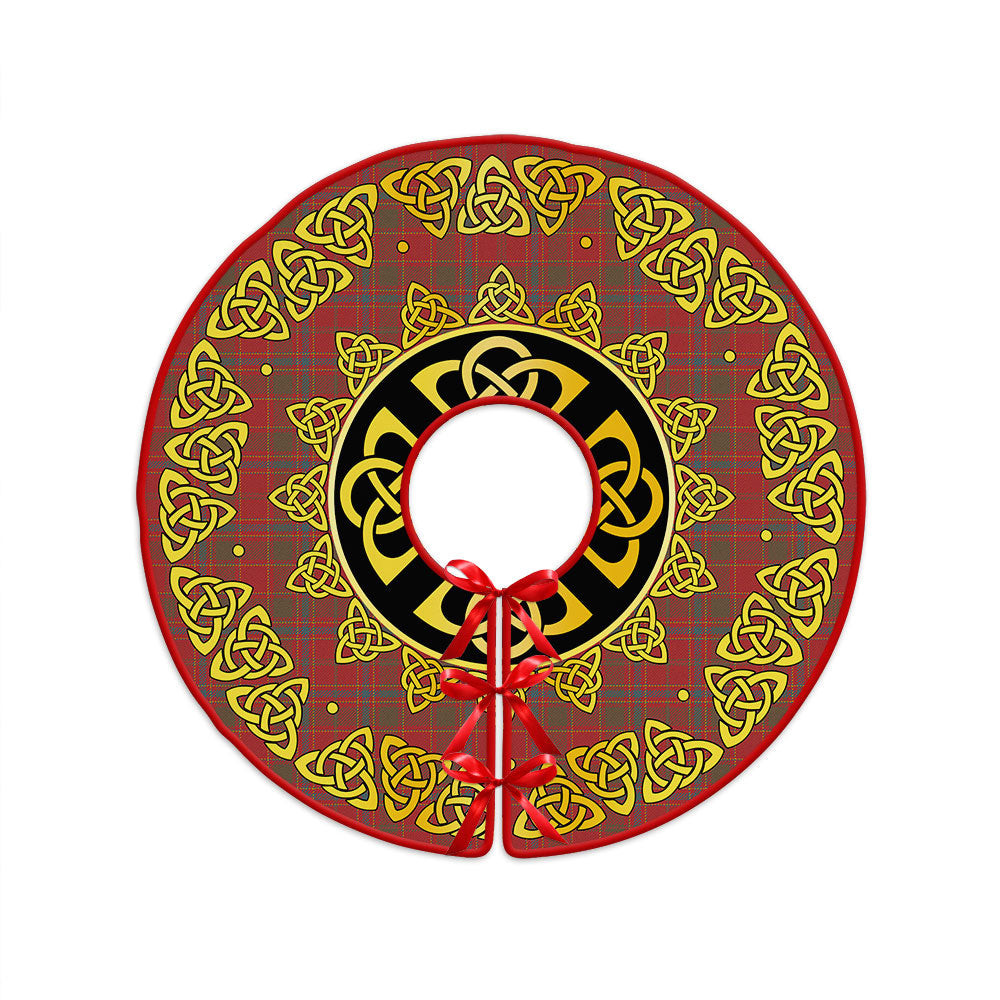 ScotsTee Shop Scottish Munro Weathered Clan Crest Tartan Christmas Tree Skirt Golden Celtic Heritage