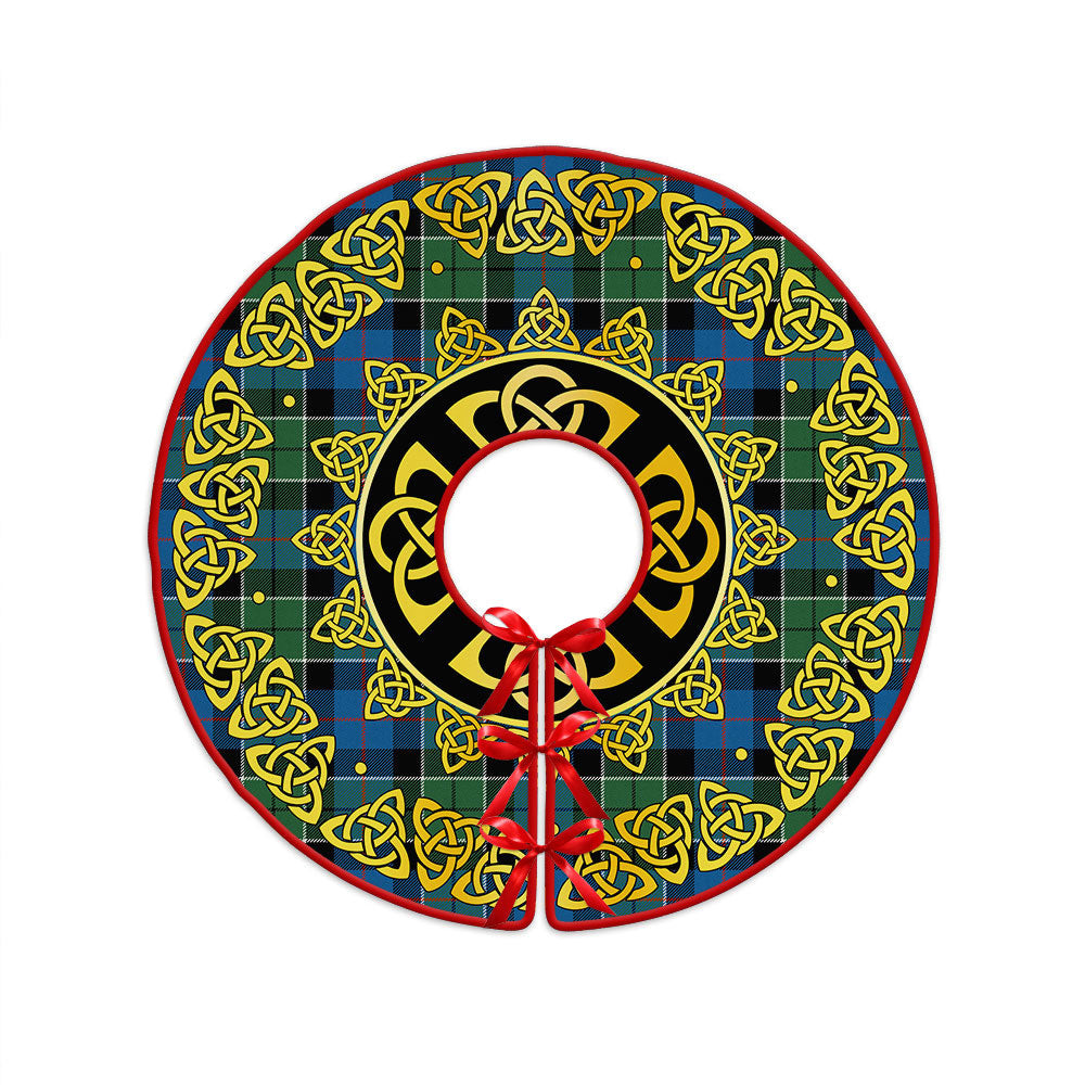 ScotsTee Shop Scottish Syme Ancient Clan Crest Tartan Christmas Tree Skirt Golden Celtic Heritage
