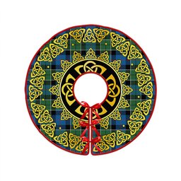 ScotsTee Shop Scottish Syme Ancient Clan Crest Tartan Christmas Tree Skirt Golden Celtic Heritage