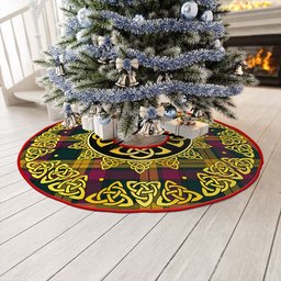 ScotsTee Shop Scottish MacMillan Modern Clan Crest Tartan Christmas Tree Skirt Golden Celtic Heritage