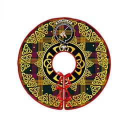 ScotsTee Shop Scottish MacMillan Modern Clan Crest Tartan Christmas Tree Skirt Golden Celtic Heritage