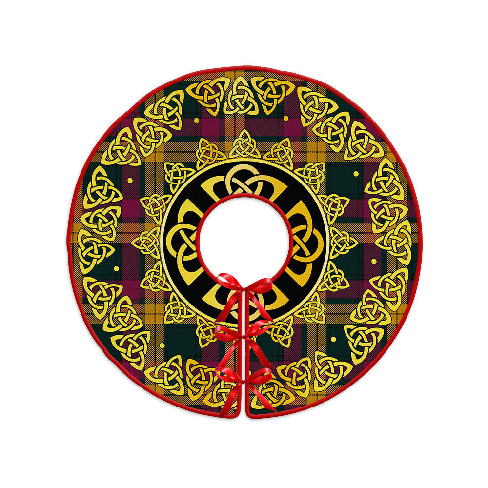 ScotsTee Shop Scottish MacMillan Modern Clan Crest Tartan Christmas Tree Skirt Golden Celtic Heritage
