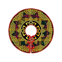 ScotsTee Shop Scottish MacMillan Modern Clan Crest Tartan Christmas Tree Skirt Golden Celtic Heritage