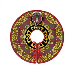 ScotsTee Shop Scottish Ross Weathered Clan Crest Tartan Christmas Tree Skirt Golden Celtic Heritage