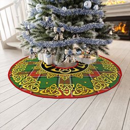 ScotsTee Shop Scottish Pollock Ancient Clan Crest Tartan Christmas Tree Skirt Golden Celtic Heritage