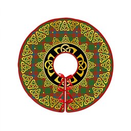 ScotsTee Shop Scottish Skene Ancient Clan Crest Tartan Christmas Tree Skirt Golden Celtic Heritage