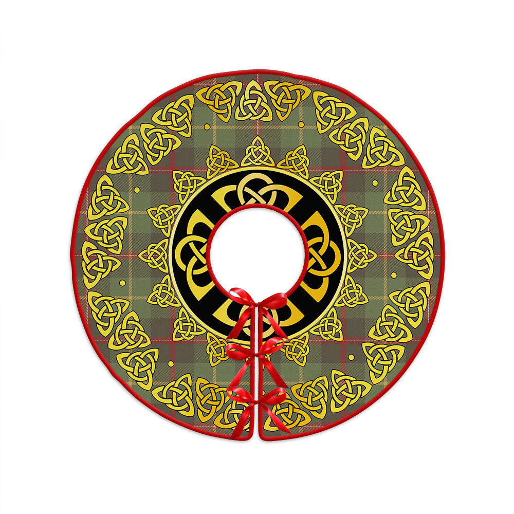 ScotsTee Shop Scottish Symington Weathered Clan Crest Tartan Christmas Tree Skirt Golden Celtic Heritage
