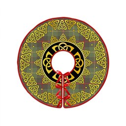 ScotsTee Shop Scottish Symington Weathered Clan Crest Tartan Christmas Tree Skirt Golden Celtic Heritage