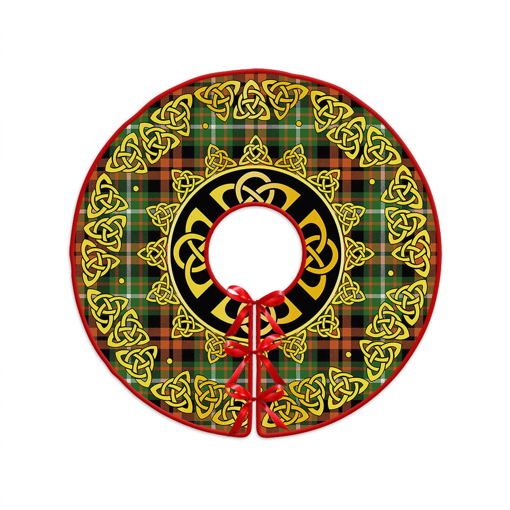 ScotsTee Shop Scottish Ramsay Orange Ancient Clan Crest Tartan Christmas Tree Skirt Golden Celtic Heritage