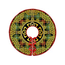 ScotsTee Shop Scottish Ramsay Orange Ancient Clan Crest Tartan Christmas Tree Skirt Golden Celtic Heritage