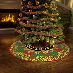 ScotsTee Shop Scottish Moncrieffe Ancient Clan Crest Tartan Christmas Tree Skirt Golden Celtic Heritage