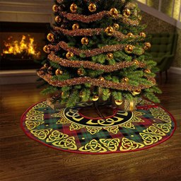 ScotsTee Shop Scottish Murdoch Modern Clan Crest Tartan Christmas Tree Skirt Golden Celtic Heritage