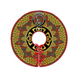 ScotsTee Shop Scottish MacKinnon Ancient Clan Crest Tartan Christmas Tree Skirt Golden Celtic Heritage