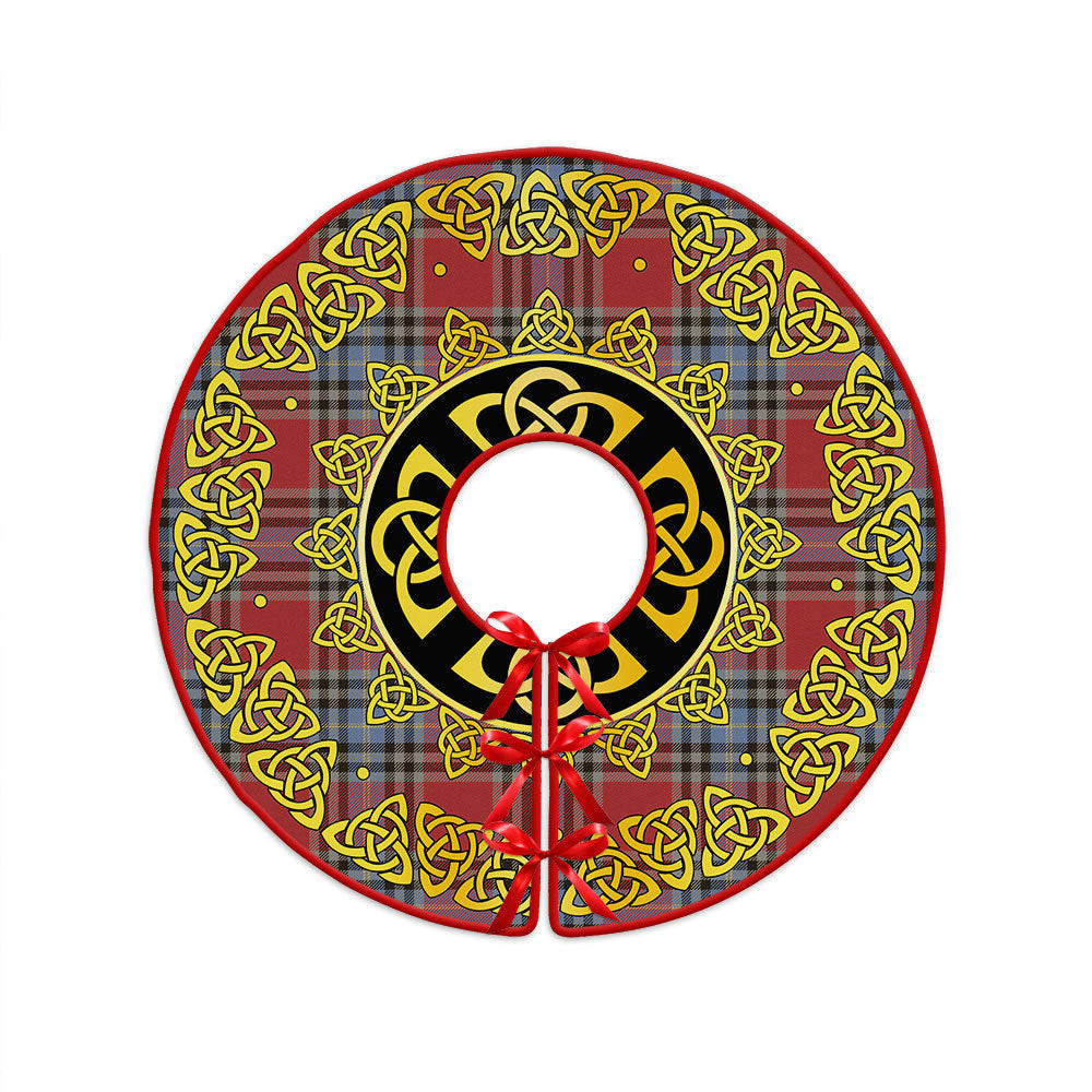 ScotsTee Shop Scottish MacLeay Weathered Clan Crest Tartan Christmas Tree Skirt Golden Celtic Heritage