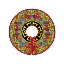 ScotsTee Shop Scottish MacLeay Weathered Clan Crest Tartan Christmas Tree Skirt Golden Celtic Heritage