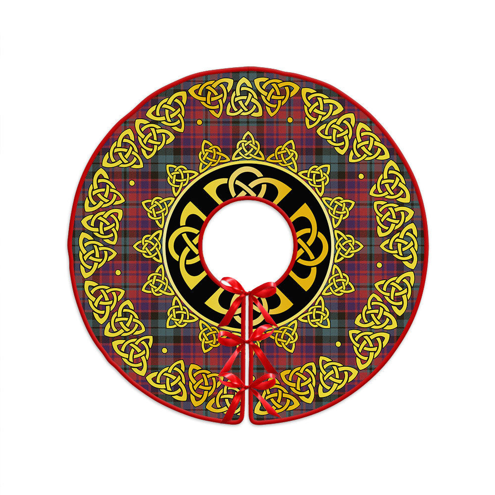 ScotsTee Shop Scottish MacInroy Weathered Clan Crest Tartan Christmas Tree Skirt Golden Celtic Heritage