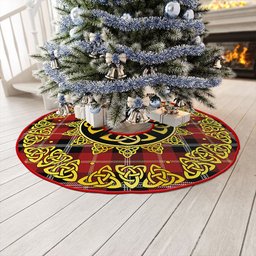 ScotsTee Shop Scottish Marjoribanks Modern Clan Crest Tartan Christmas Tree Skirt Golden Celtic Heritage