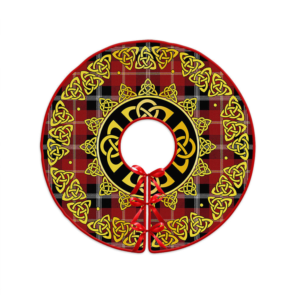 ScotsTee Shop Scottish Marjoribanks Modern Clan Crest Tartan Christmas Tree Skirt Golden Celtic Heritage