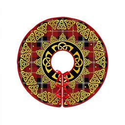 ScotsTee Shop Scottish Marjoribanks Modern Clan Crest Tartan Christmas Tree Skirt Golden Celtic Heritage