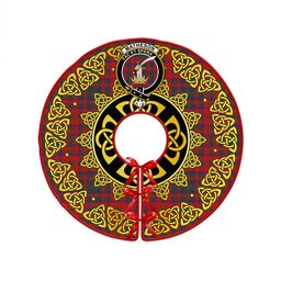 ScotsTee Shop Scottish Matheson Modern Clan Crest Tartan Christmas Tree Skirt Golden Celtic Heritage