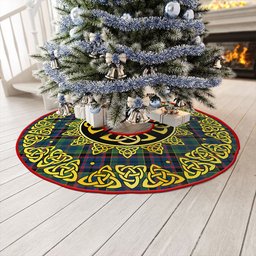 ScotsTee Shop Scottish Stinson (Stephenson Stevenson) Modern Clan Crest Tartan Christmas Tree Skirt Golden Celtic Heritage