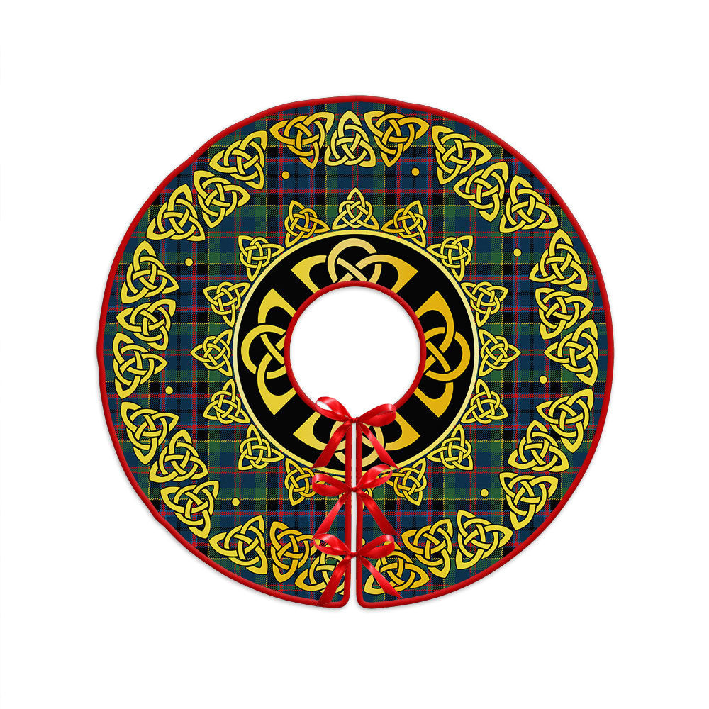 ScotsTee Shop Scottish Stinson (Stephenson Stevenson) Modern Clan Crest Tartan Christmas Tree Skirt Golden Celtic Heritage