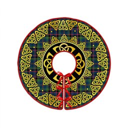 ScotsTee Shop Scottish Stinson (Stephenson Stevenson) Modern Clan Crest Tartan Christmas Tree Skirt Golden Celtic Heritage