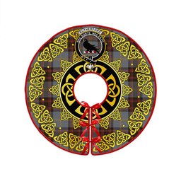 ScotsTee Shop Scottish Rutherford Weathered Clan Crest Tartan Christmas Tree Skirt Golden Celtic Heritage