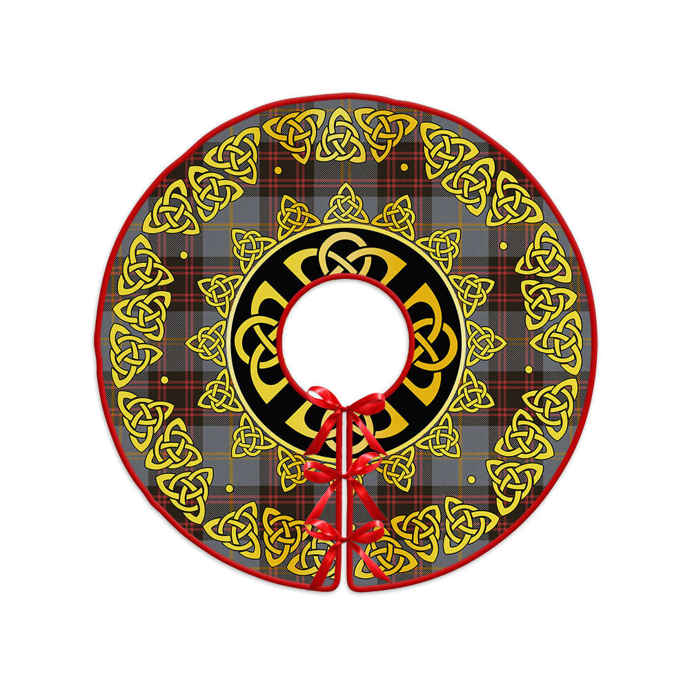 ScotsTee Shop Scottish Rutherford Weathered Clan Crest Tartan Christmas Tree Skirt Golden Celtic Heritage