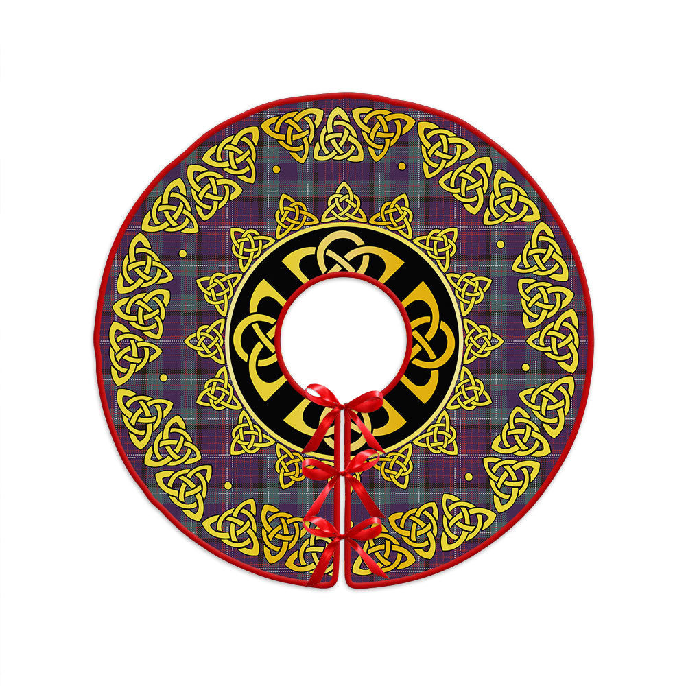 ScotsTee Shop Scottish Rankin Weathered Clan Crest Tartan Christmas Tree Skirt Golden Celtic Heritage