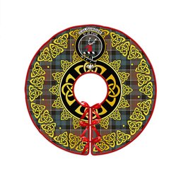 ScotsTee Shop Scottish Colquhoun Weathered Clan Crest Tartan Christmas Tree Skirt Golden Celtic Heritage