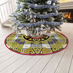 ScotsTee Shop Scottish Richards (Pritchard) Modern Clan Crest Tartan Christmas Tree Skirt Golden Celtic Heritage