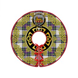 ScotsTee Shop Scottish Richards (Pritchard) Modern Clan Crest Tartan Christmas Tree Skirt Golden Celtic Heritage